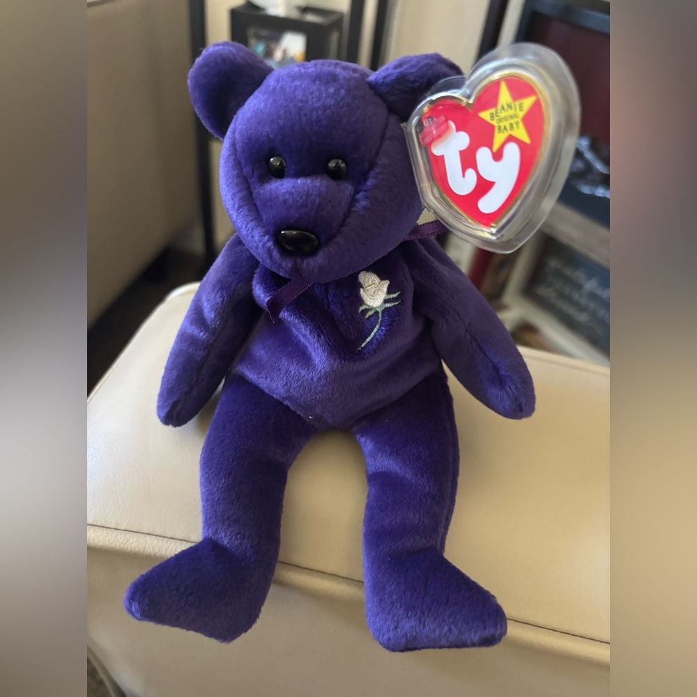 Ty Beanie Babies Deep Purple Bear Plush